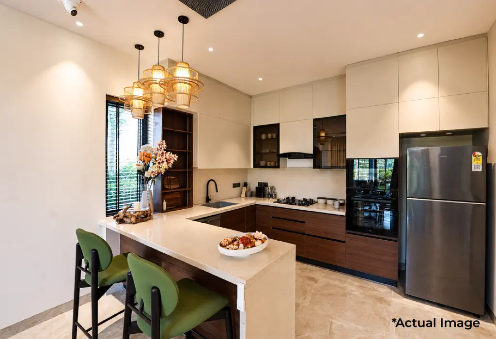 AVACASA by Lumora Estates, kitchen and breakfast counter: actual image supplied by the developer