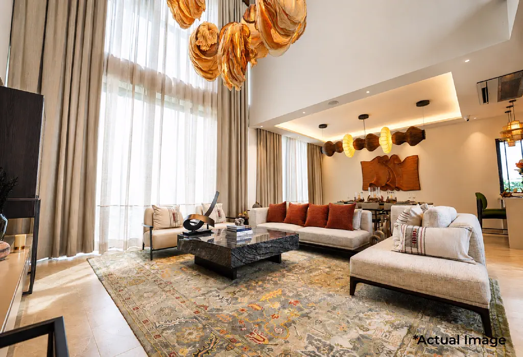 AVACASA by Lumora Estates, living room, double height: actual image supplied by the developer